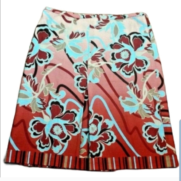 Loft Floral Pleated Cotton Skirt - Picture 4 of 4